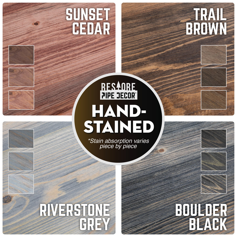 Mesa de centro Skyline Sunset de madera maciza de cedro con patas horizontales de 45 cm