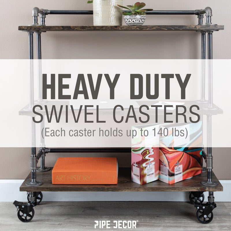 Ruedas giratorias para tubo de ½" con mecanismo de bloqueo (paquete de 4)