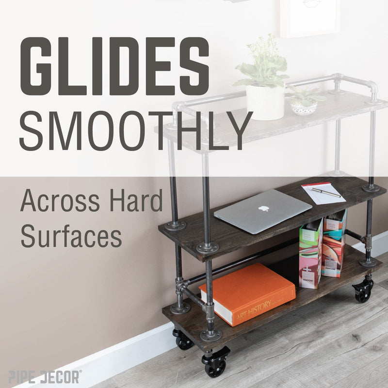 Ruedas giratorias para tubo de ½" con mecanismo de bloqueo (paquete de 4)