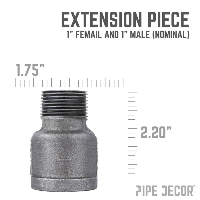 1 in. Black Extension Piece