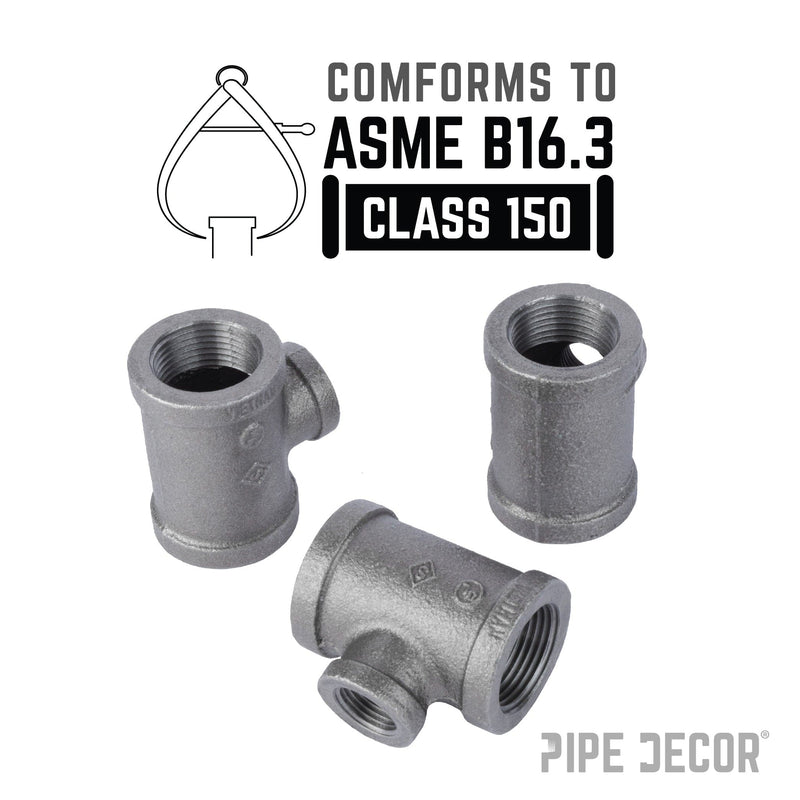 1 1/2 in. x 1 1/2 in. x 3/4 in. Black Reducing Tee