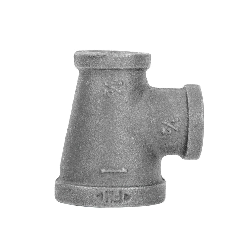 Raccord en T noir de 1 po x 1/2 po x 1/2 po