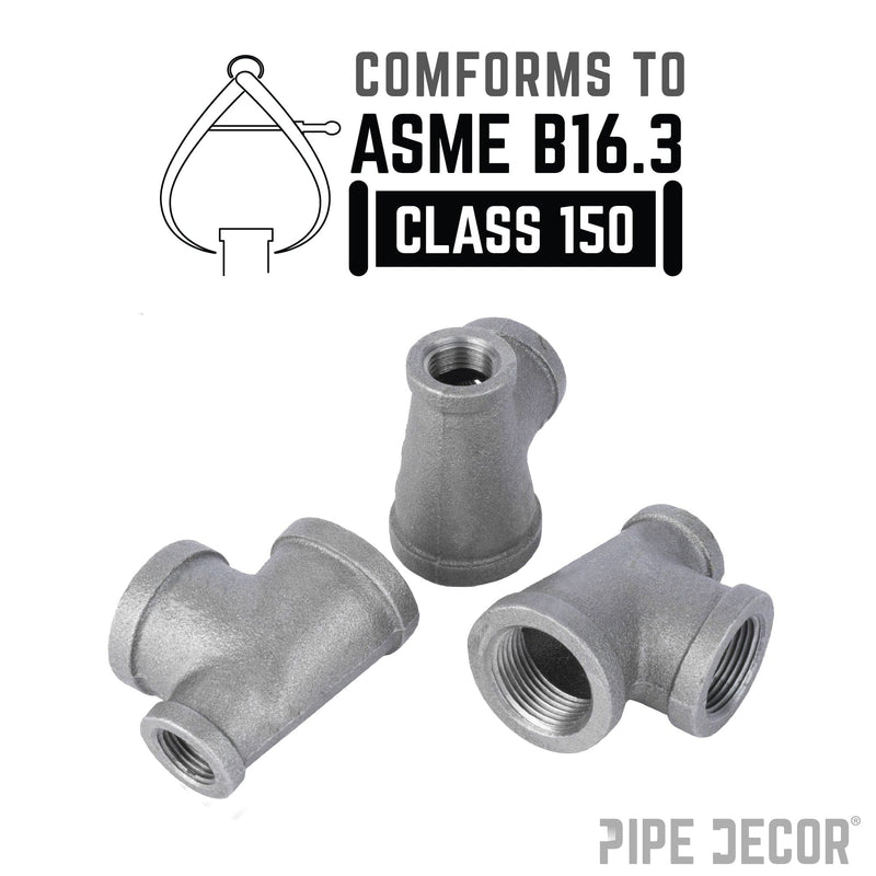 1 1/2 in. x 3/4 in. x 1 1/2 in. Black Reducing Tee