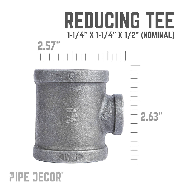 1 1/4 in. x 1 1/4 in. x 1/2 in. Black Reducing Tee
