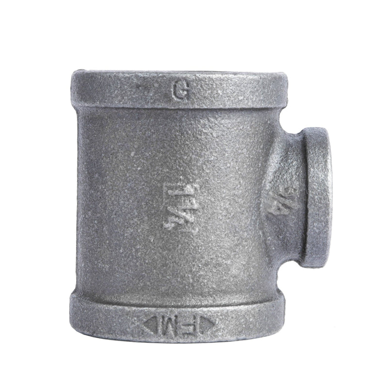 Conexión en T reductora negra de 1 1/4 pulg. x 1 1/4 pulg. x 3/4 pulg.