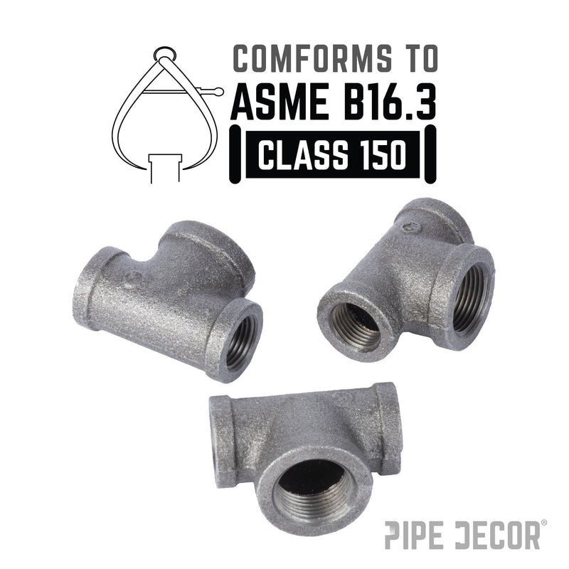 Raccord en T noir de 1/2 po x 1/2 po x 3/4 po