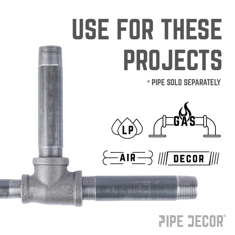 Raccord en T noir de 1 po x 3/4 po x 1 po