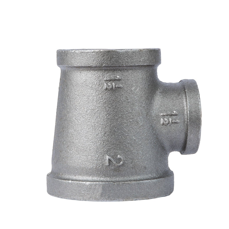 Tee reductora negra de 2 pulg. x 1 1/2 pulg. x 1 1/2 pulg.