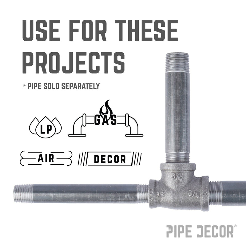 Tee reductora negra de 3/4 pulg. x 1/2 pulg. x 3/4 pulg.