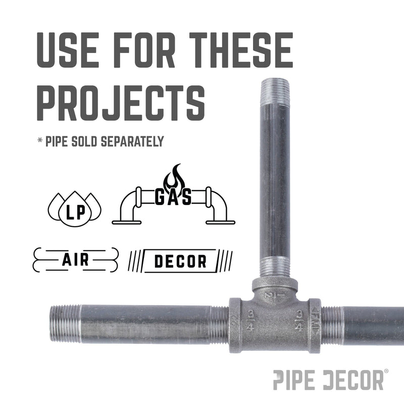 Tee reductora negra de 3/4 pulg. x 3/4 pulg. x 1/2 pulg.