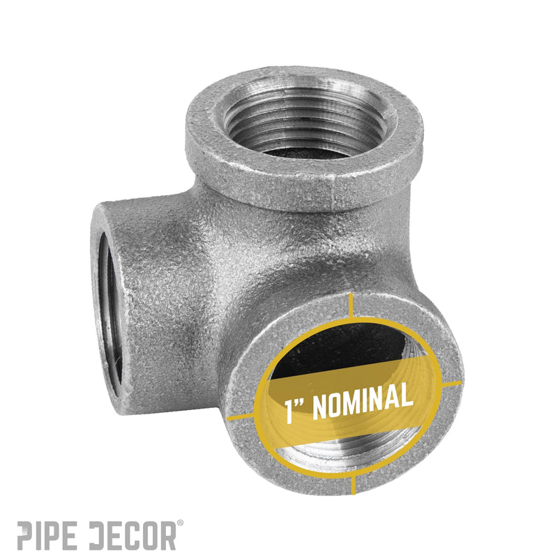 Codo de salida lateral negro de 1 pulg.