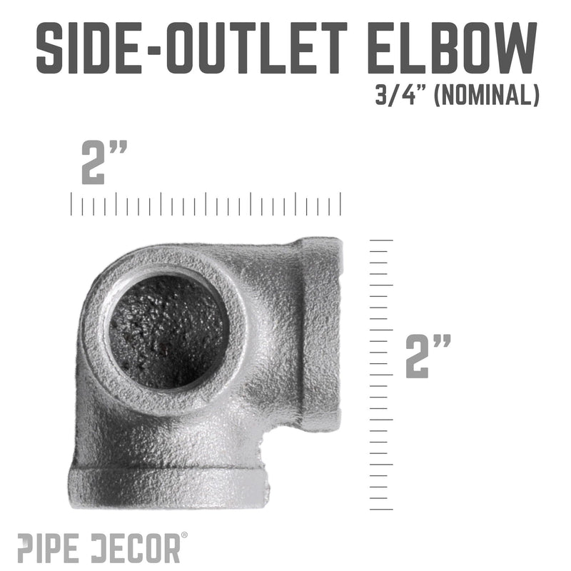 3/4 in. Black Side Outlet Elbow