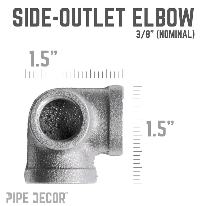 3/8 in. Black Side Outlet Elbow