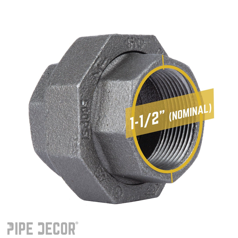 1 1/2 in. Black Union