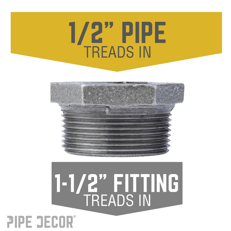 1 1/2 in. x 1/2 in. Black Bushing