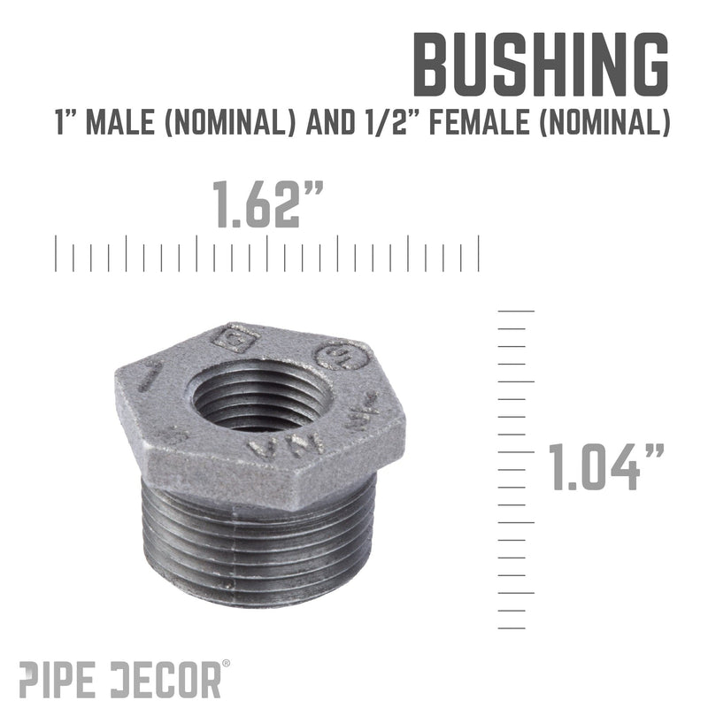1 in. x 1/2 in. Black Bushing