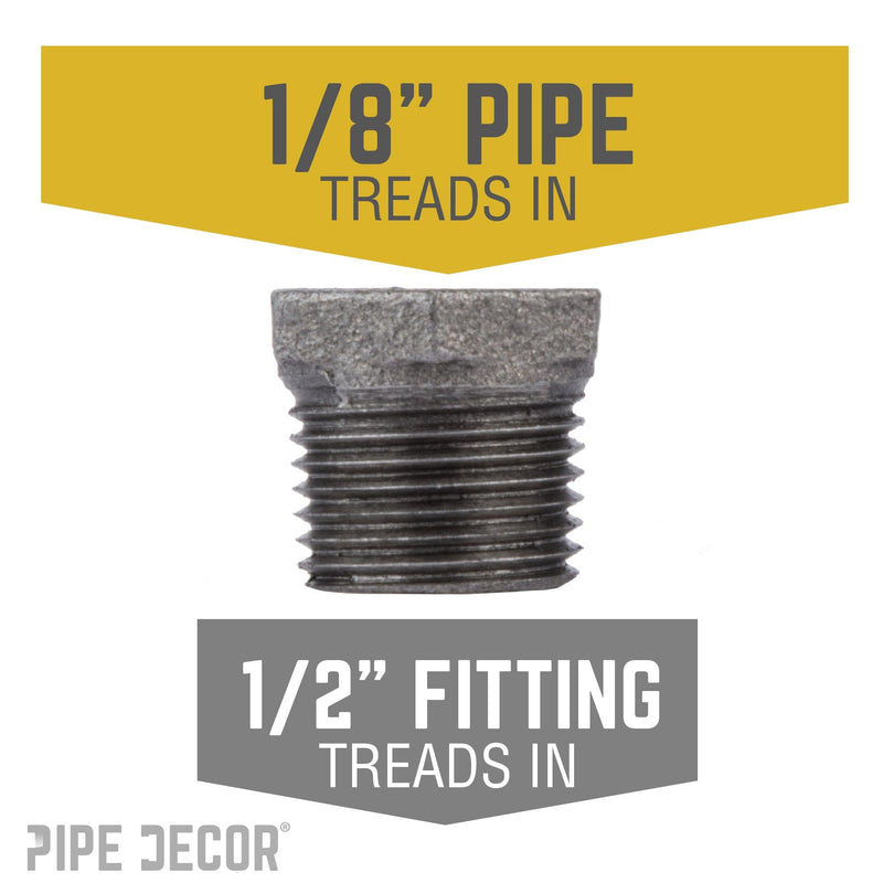 Buje negro de 1/2 pulg. x 1/8 pulg.