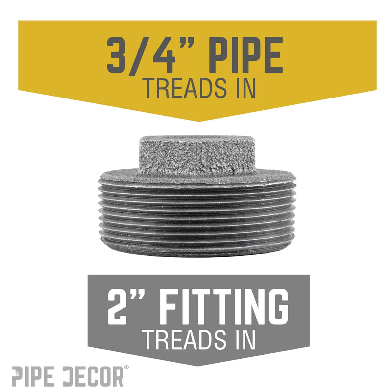 Buje negro de 2 pulg. x 3/4 pulg.