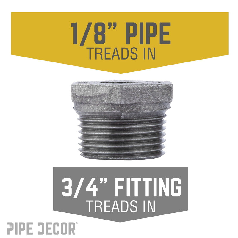 Buje negro de 3/4 pulg. x 1/8 pulg.