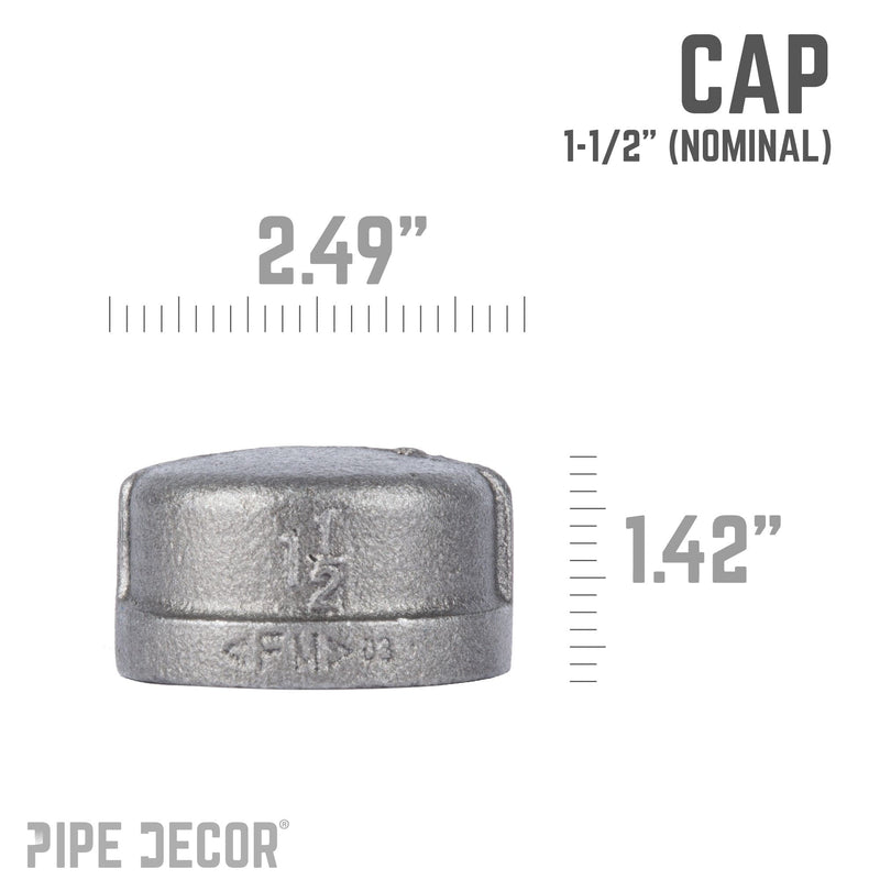 1 1/2 in. Black Cap