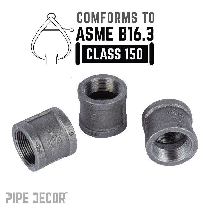 1 1/4 in. Black Coupling