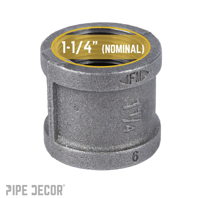 1 1/4 in. Black Coupling