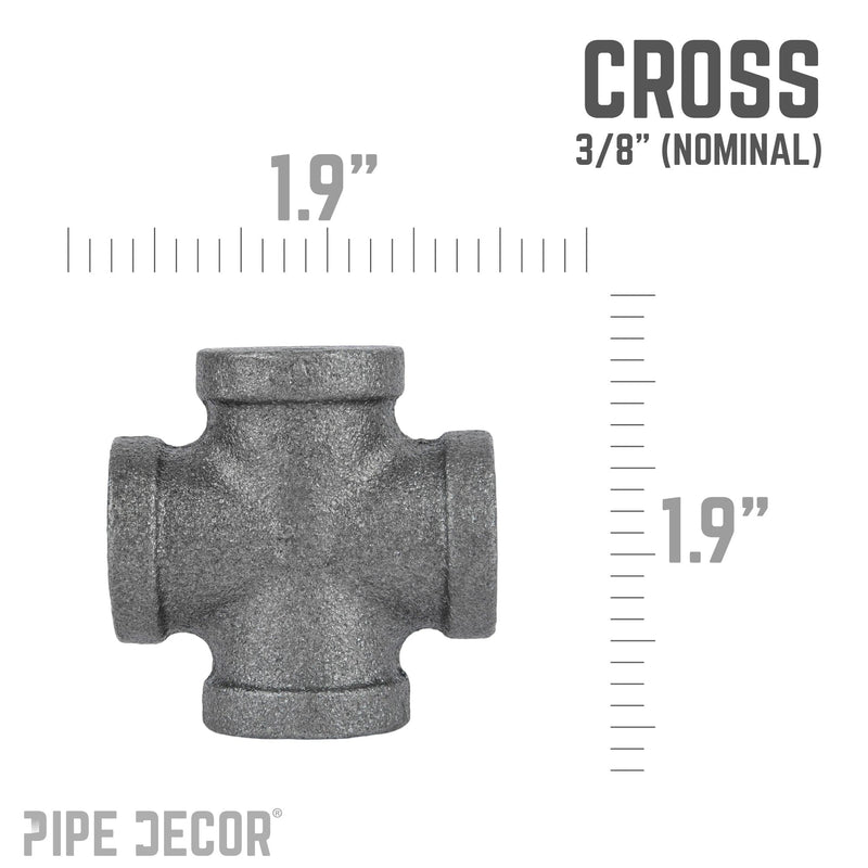 3/8 in. Black Cross