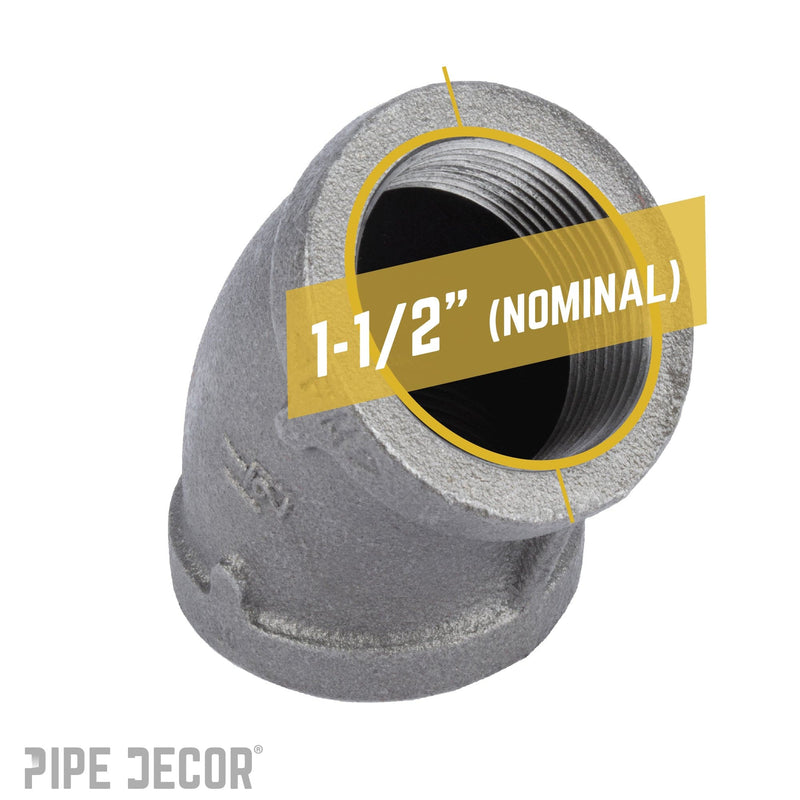 1 1/2 in. Black 45 Degree Elbow