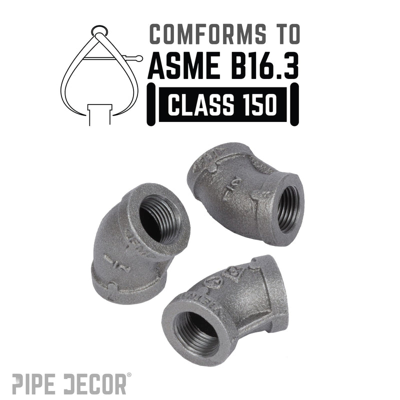 1/2 in. Black 45 Degree Elbow