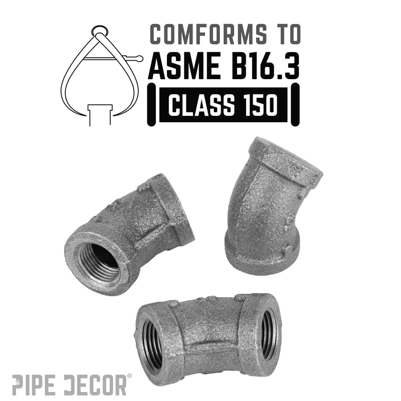 3/8 in. Black 45 Degree Elbow