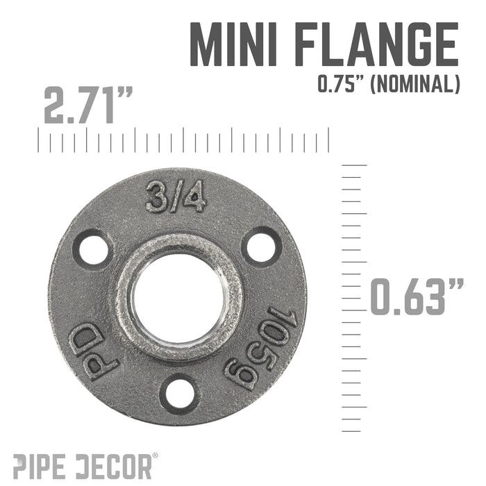 3/4 in. Black Mini Flange