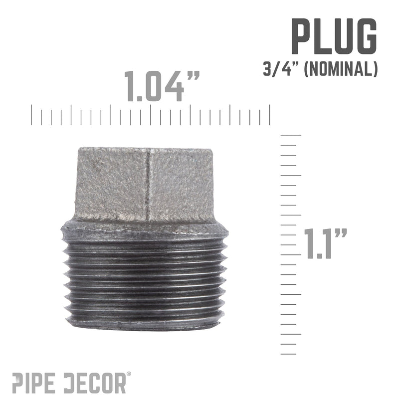 Tapón negro de 3/4 pulg.