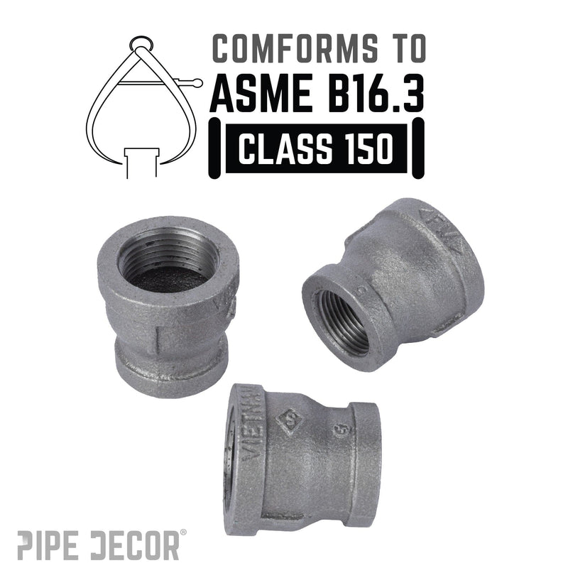 1 1/2 in. x 1 1/4 in. Black Reducing Coupling