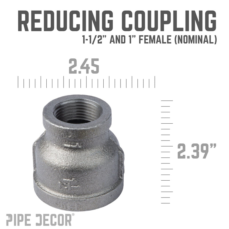 1 1/2 in. x 1 in. Black Reducing Coupling