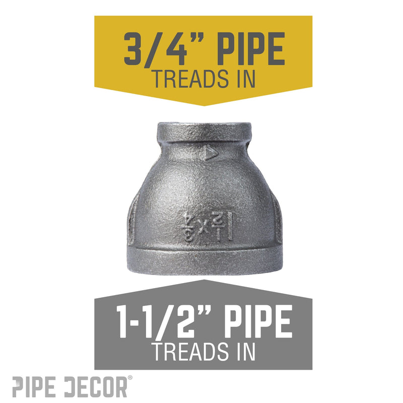 Raccord réducteur noir de 1 1/2 po x 3/4 po