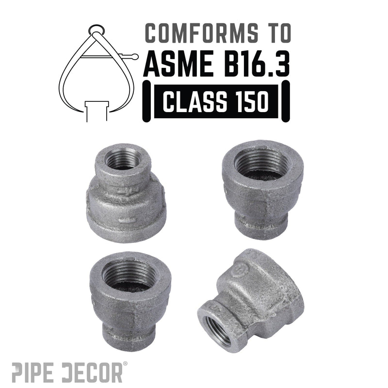 Acoplamiento reductor negro de 1 pulg. x 1/2 pulg.