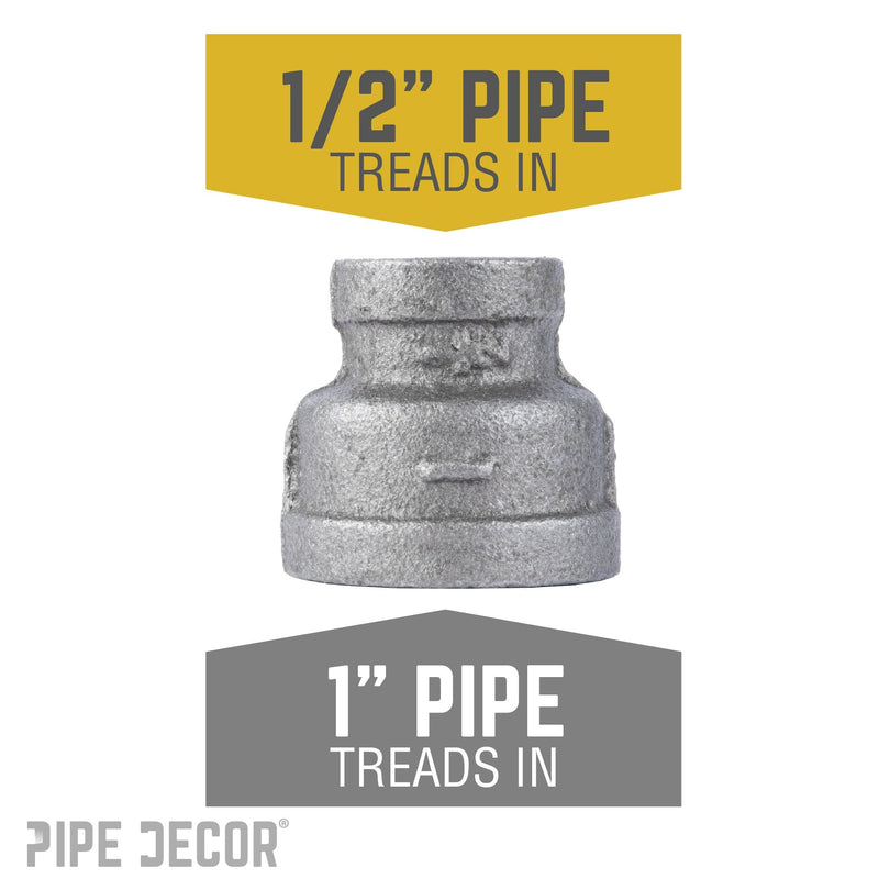 Acoplamiento reductor negro de 1 pulg. x 1/2 pulg.