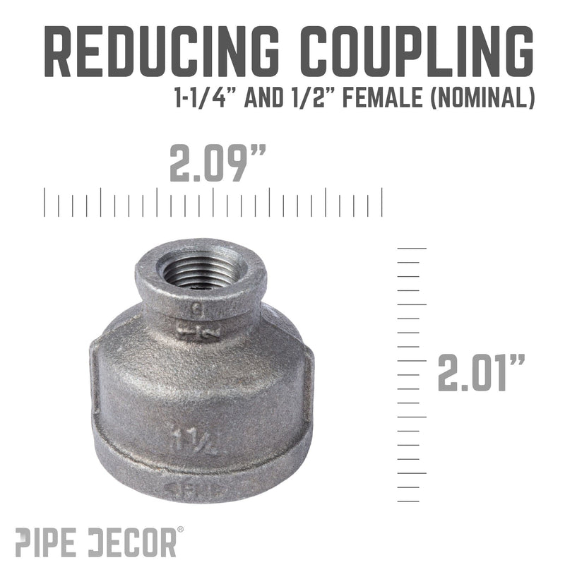 1 1/4 in. x 1/2 in. Black Reducing Coupling