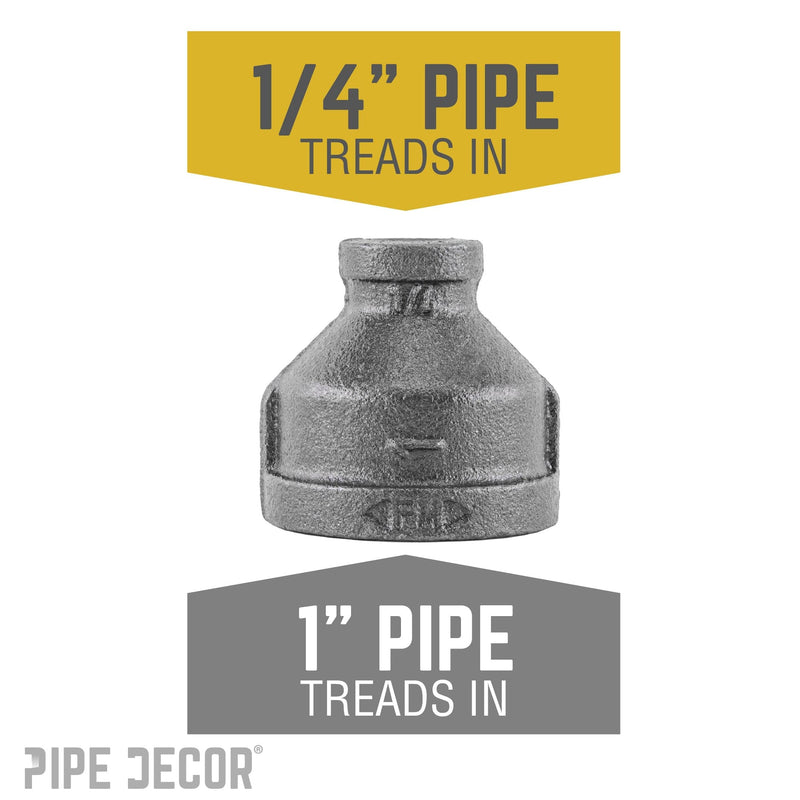 1 in. x 1/4 in. Black Reducing Coupling