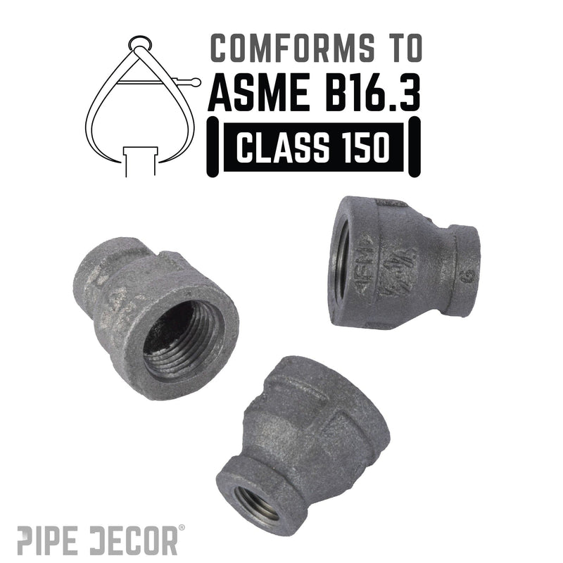 1/2 in. x 1/4 in. Black Reducing Coupling