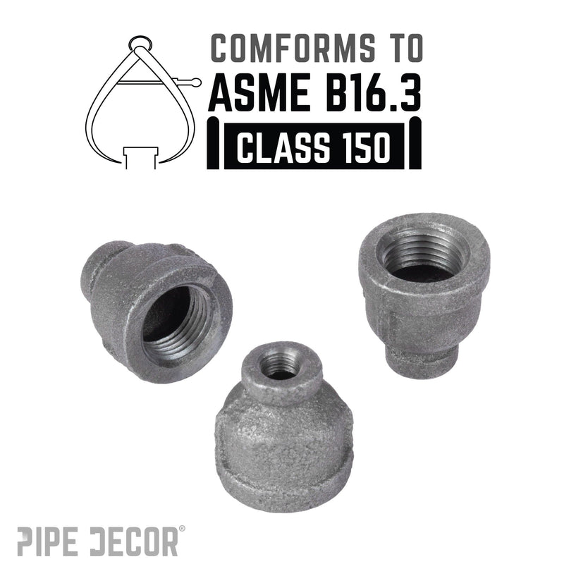 Acoplamiento reductor negro de 1/2 pulg. x 1/8 pulg.