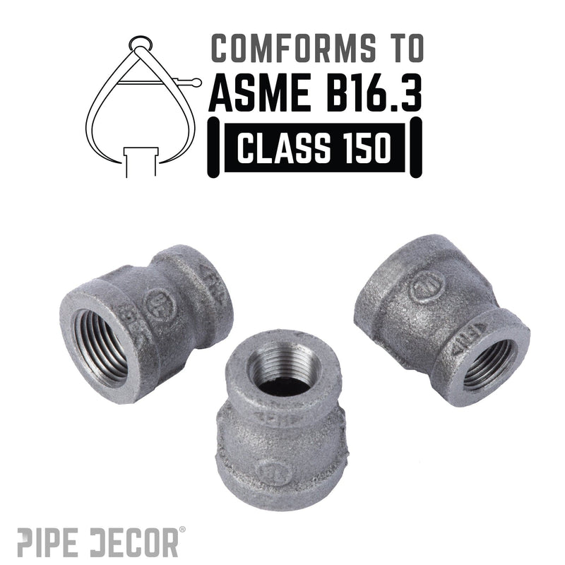 Acoplamiento reductor negro de 1/2 pulg. x 3/8 pulg.