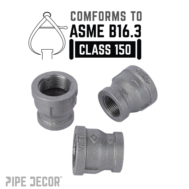 Acoplamiento reductor negro de 1 pulg. x 3/4 pulg.