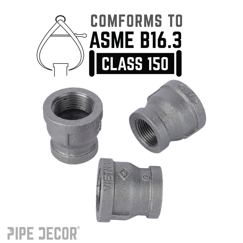 Acoplamiento reductor negro de 2 pulg. x 1 1/2 pulg.