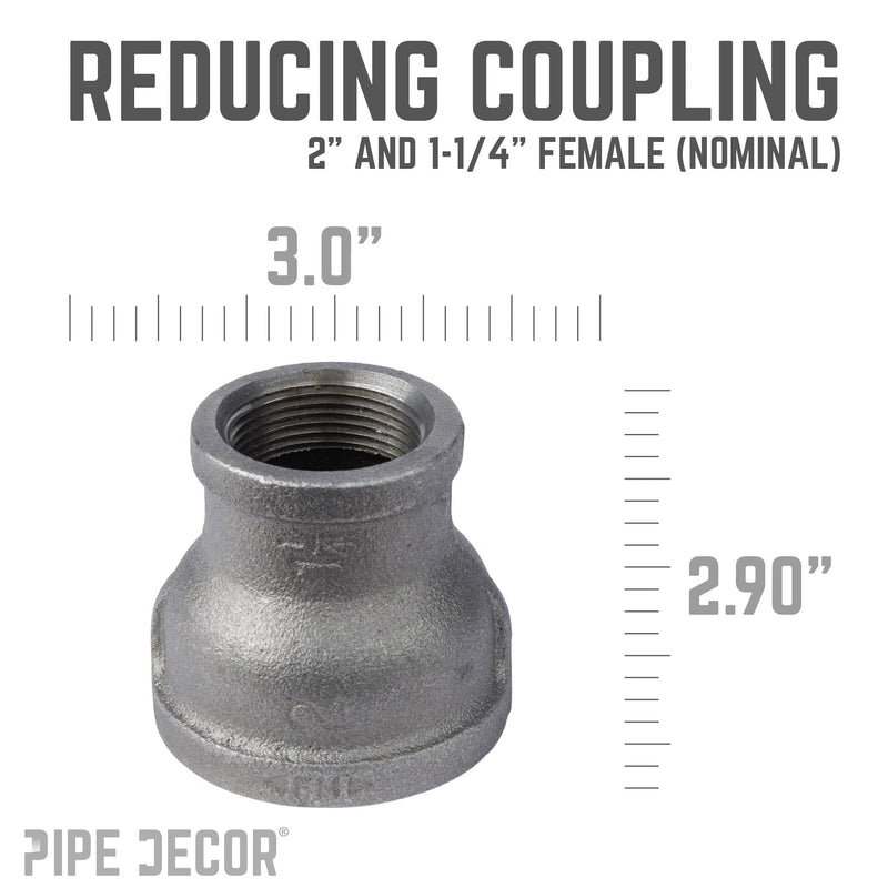 2 in. x 1 1/4 in. Black Reducing Coupling