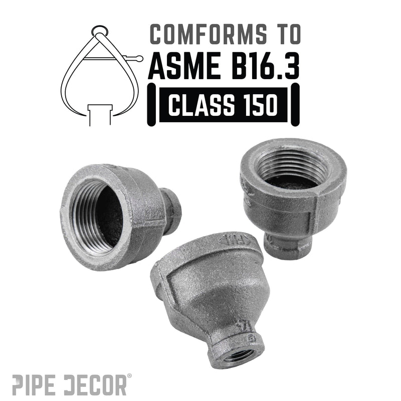 Acoplamiento reductor negro de 2 pulg. x 3/4 pulg.