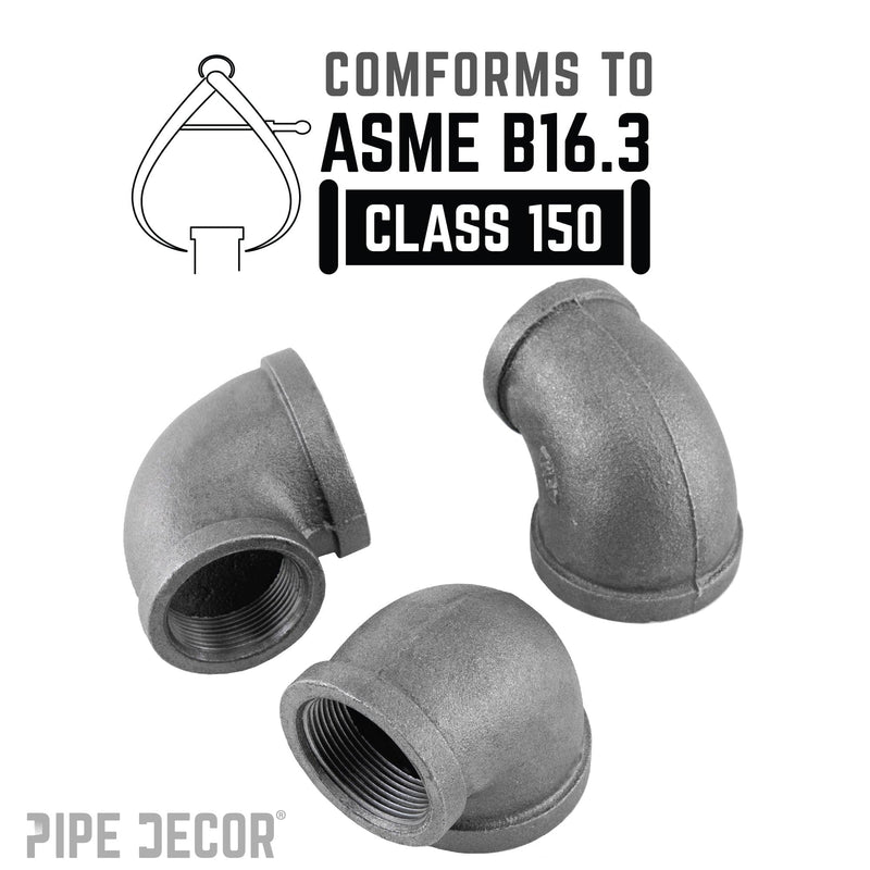 Codo reductor negro de 2 pulg. x 1 1/2 pulg.