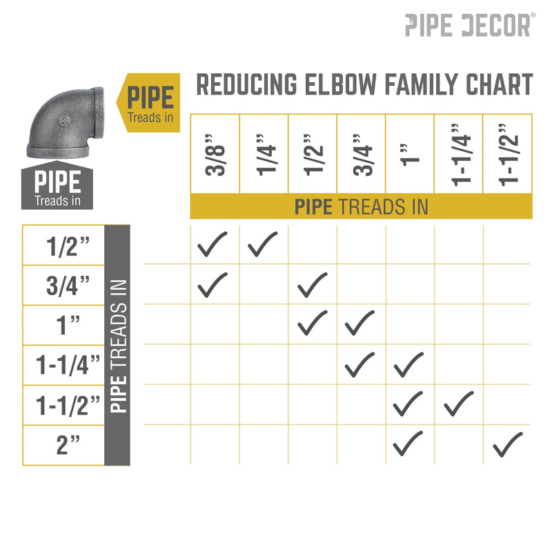 Codo reductor negro de 2 pulg. x 1 1/2 pulg.
