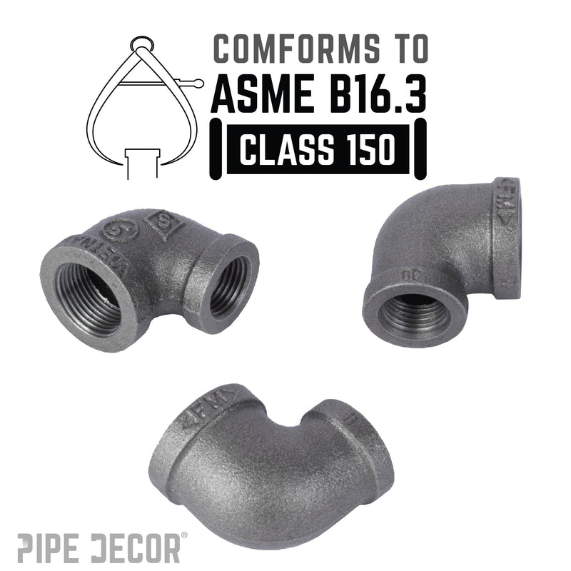 Codo reductor negro de 3/4 pulg. x 3/8 pulg.