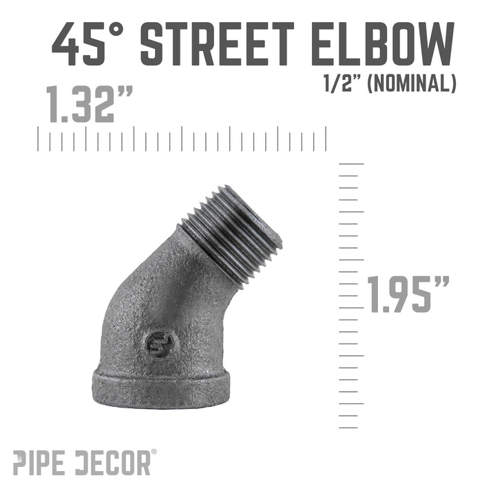 1/2 in. Black 45 Degree Street Elbow